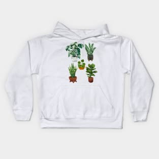 Modern House Plants in Pots Collection Kids Hoodie